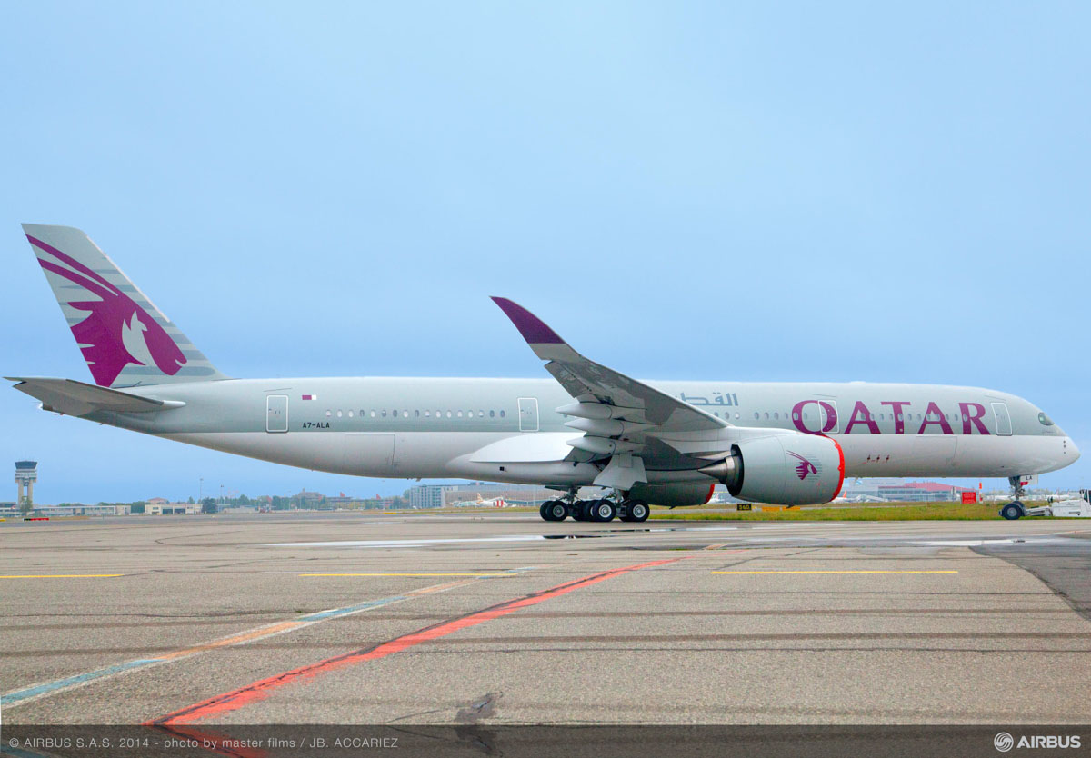 First Qatar Airways Airbus A350 900 Rolled Out Aviationwa