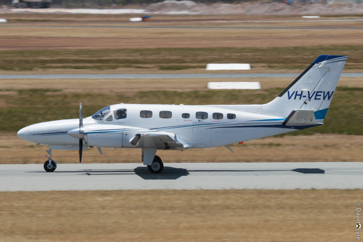 Vh-Vew Cessna 441 Conquest (Msn 441- Owned By Corporate Air (Vee-H Aviation  Pty Ltd), Of Fyshwick, Act, At Jandakot Airport – 3 December 2018. Using  The Callsign 'Survey 24', This Photographic Survey